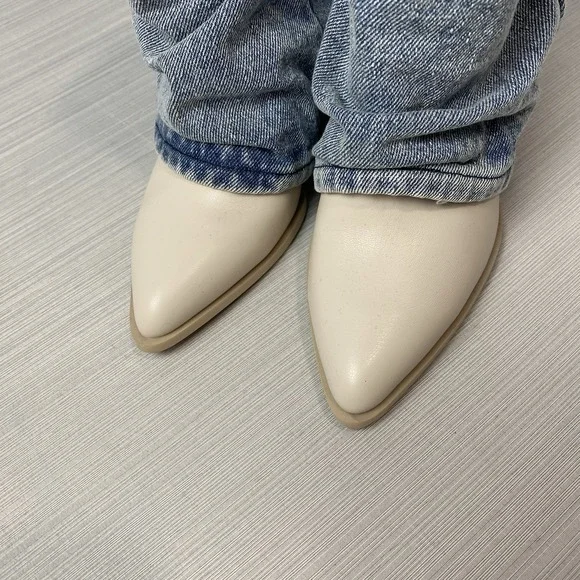 Steve Madden Womens Layne Ivory Cowboy, Western Booties 6.5 Medium‎ - Picture 2 of 10